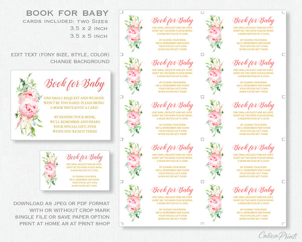 Baby Shower Book for Baby Card Template, Etheral Rose Design - Baby01