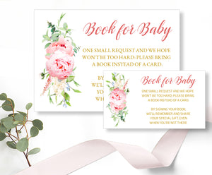 Baby Shower Book for Baby Card Template, Etheral Rose Design - Baby01