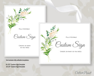 Baby Shower Custom Signs Templates, Etheral Rose Design - BABY01