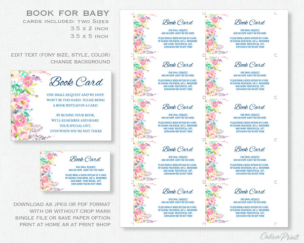Baby Shower Book for Baby Card Template, Boho Pastel Floral Design - Baby04