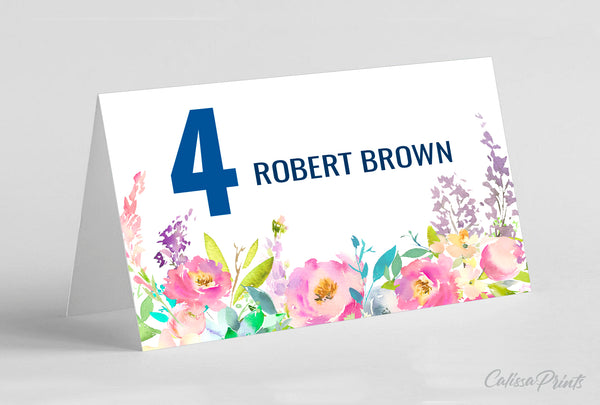 Baby Shower Place / Seating Card Template, Boho Floral Design - BABY04