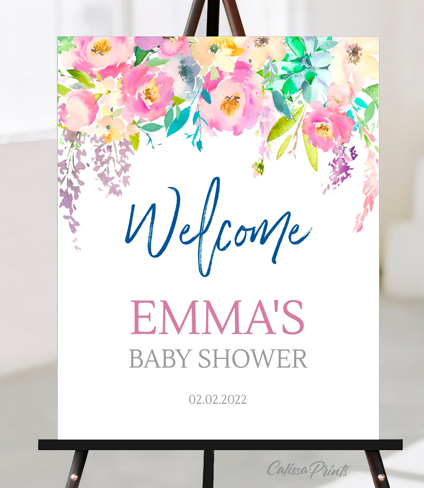 Baby Shower Welcome Signs Templates, Boho Floral Design - BABY04