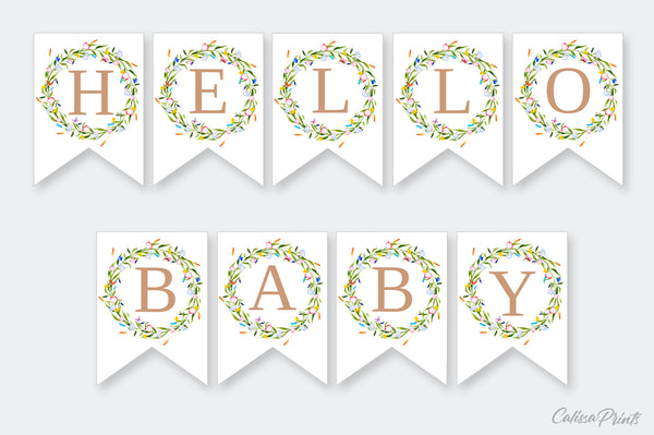 Baby Shower Banner, Bunting Templates, Jardin Design - Baby07