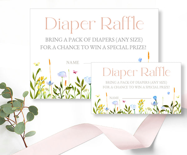 Diaper Raffle Card and Sign Templates - Jardin Design, BABY07