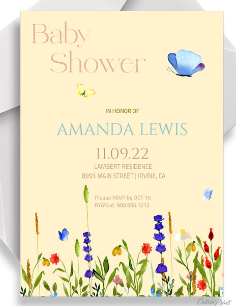Baby Shower Party Invitation Templates, Jardin Design - BABY07