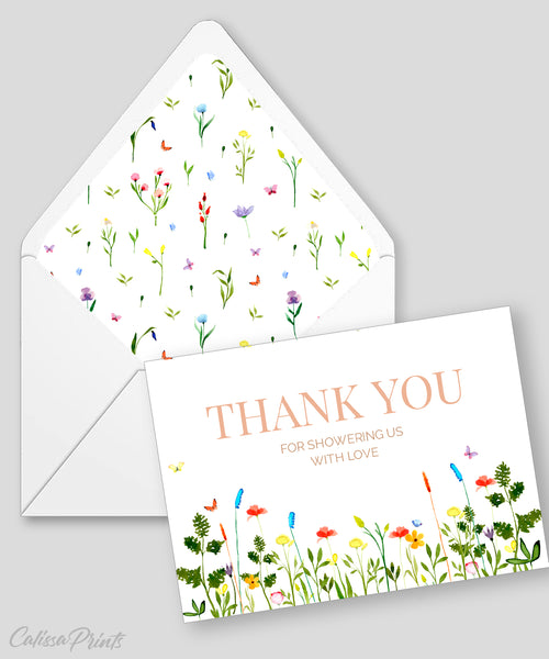 Baby Shower Thank You Card and Tag Templates, Jardin Design - BABY07