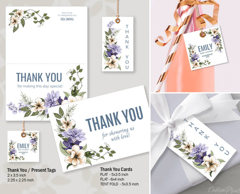Baby Shower Thank You Card and Tag Templates, Maison de Fleur Design - BABY08