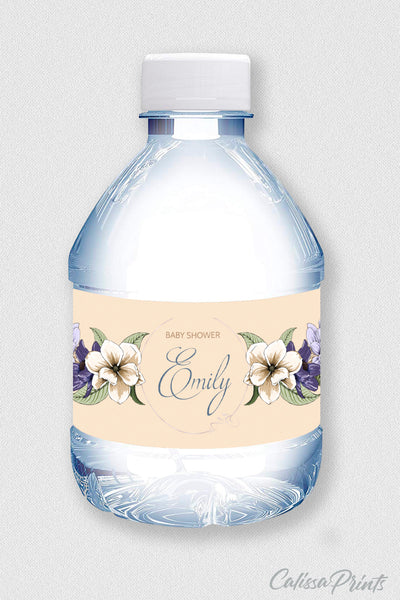 Baby Shower Water Bottle Label Template, Maison de Fleur Design - Baby08