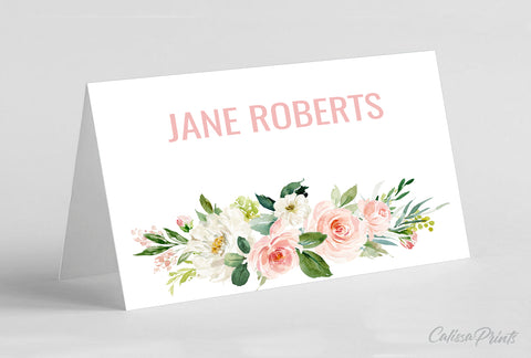 Baby Shower Place / Seating Card Template, Blush Pink Design - BABY09