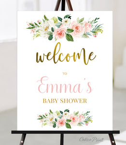 Baby Shower Welcome Signs Templates, Blush Pink Design - BABY09
