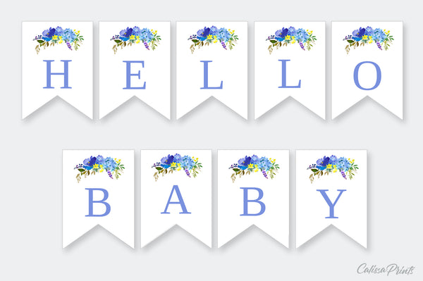 Baby Shower Banner, Bunting Templates, Blue Meadow Baby Design - Baby10