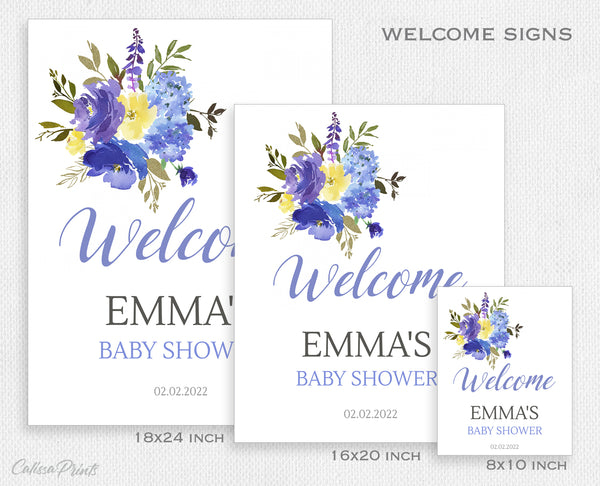 Baby Shower Welcome Signs Templates, Blue Meadow Design - BABY10