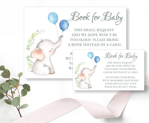 Baby Shower - Book for Baby Card Template - Little Elephant Design, Baby12 - CalissaPrints