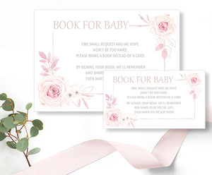 Baby Shower - Book for Baby Card Template - Pretty Rose Design, Baby13