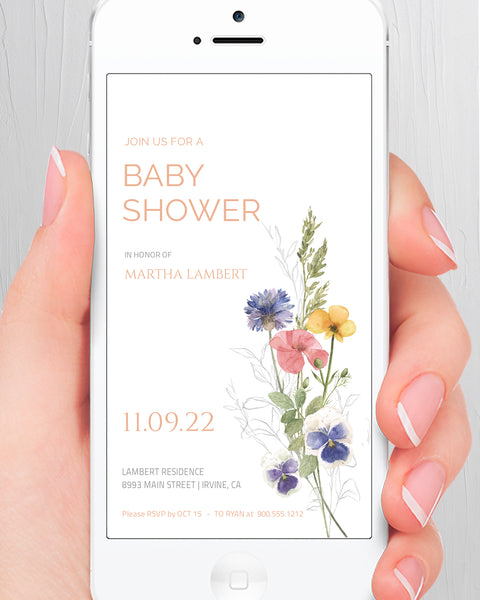 Baby Shower Party Invitation Templates, Herbarium Design - BABY14