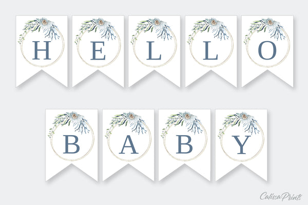 Baby Shower Banner, Bunting Templates - Nautical Design, Baby15