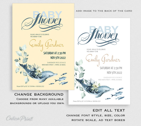 Baby Shower Party Invitation Templates, Nautical Design - BABY15