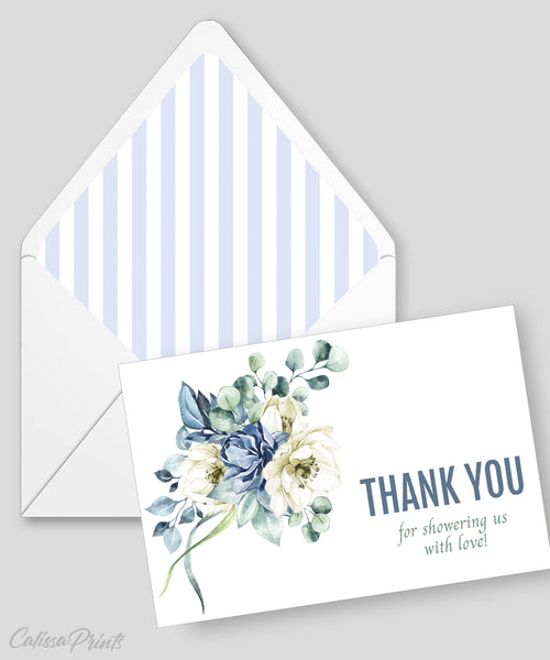 Baby Shower Thank You Card and Tag Templates, Nautical Design - BABY15