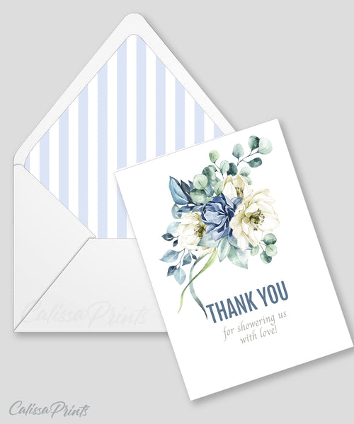 Baby Shower Thank You Card and Tag Templates, Nautical Design - BABY15