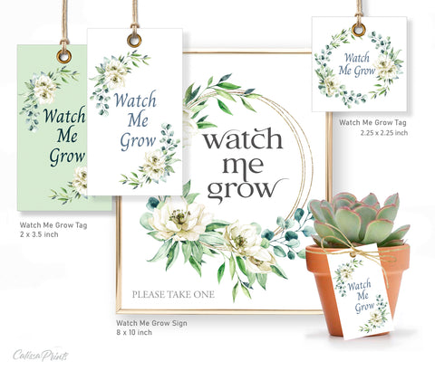 Baby Shower Watch Me Grow Tag and Sign Templates, Nautical Design - Baby15
