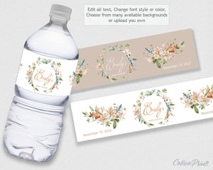 Baby Shower Water Bottle Label Template, Magnifique Design - Baby17