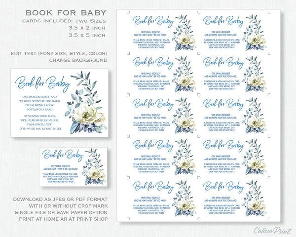 Baby Shower Book for Baby Card Template, Blue Crème Design - Baby18