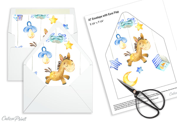 Baby Shower Party - 30 Editable Template Bundle - Blue Baby Elephant Design, BABY20 - CalissaPrints