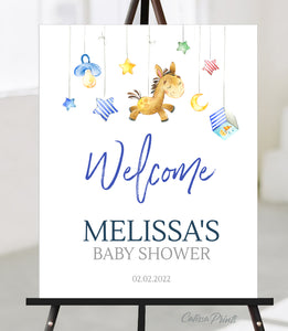 Baby Shower Welcome Signs Templates, Blue Baby Elephant Design - BABY20