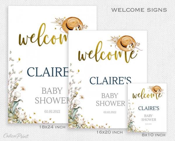 Baby Shower Welcome Signs Templates, Rustic Garden Design - BABY24