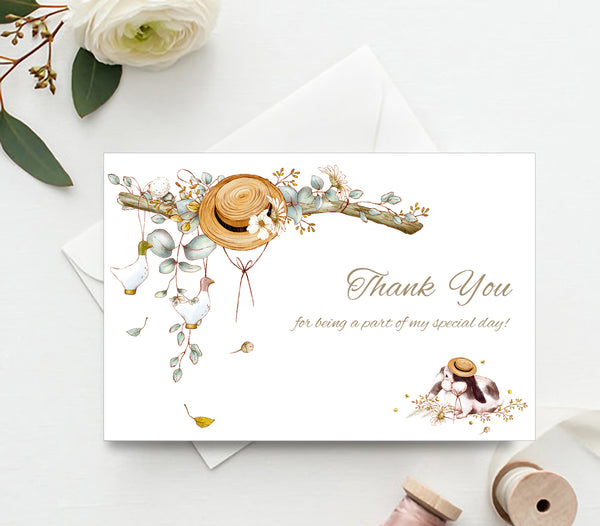 Baby Shower Party Favor Thank You Cards and Tags templates - Rustic Garden Design, BABY24 - CalissaPrints