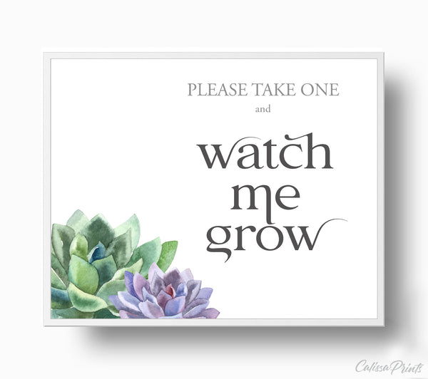 Baptism Watch Me Grow Tags, Favor Tags and Signs Templates - Gentle Leaves Design, BAPT01 - CalissaPrints