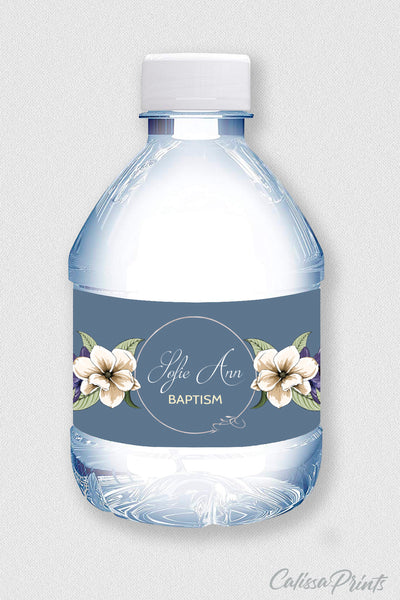 Baptism Water Bottle Label Template, Maison de Fleur Design - BAPT04