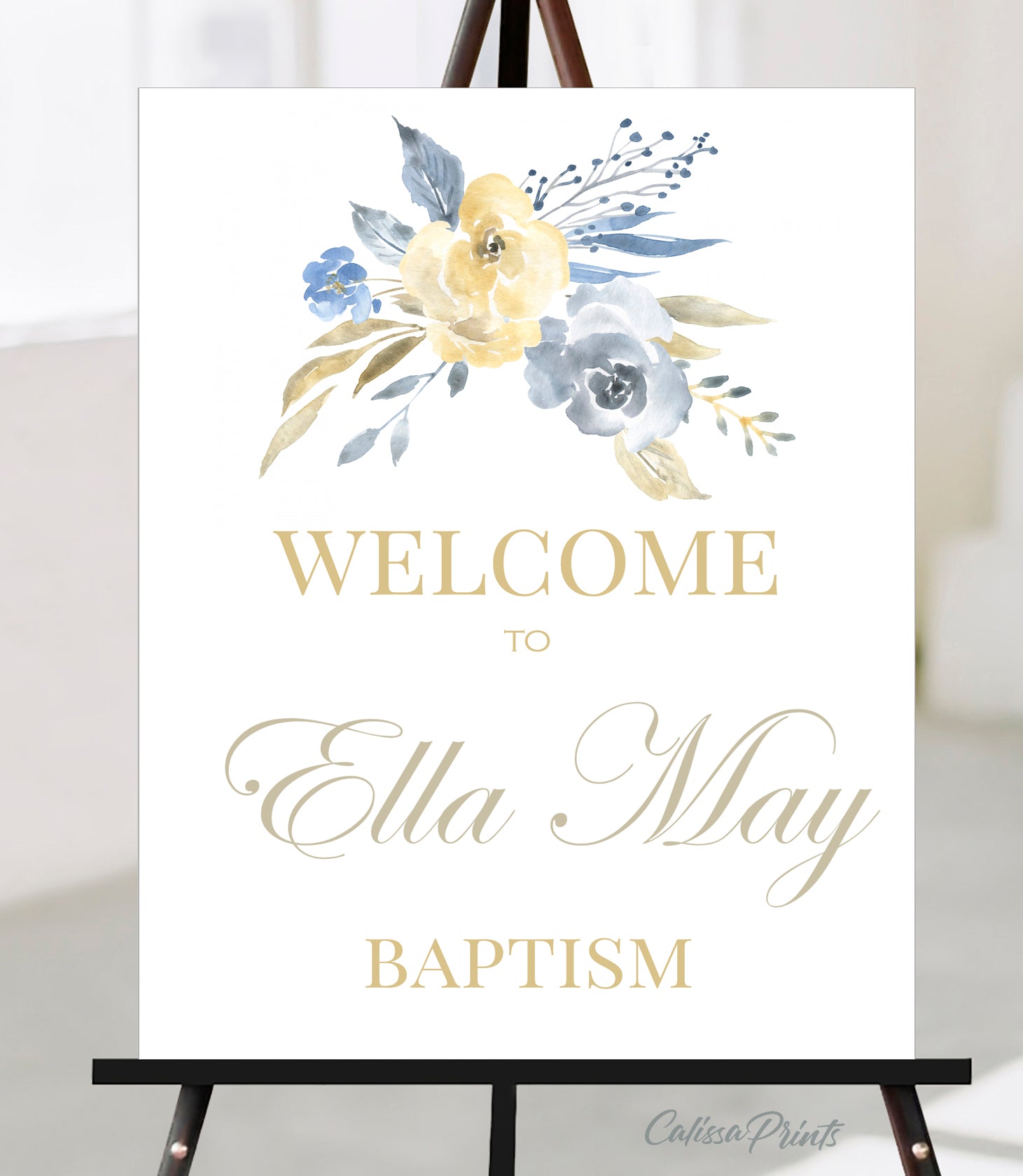 Baptism Party WELCOME Signs Templates - Aquarelle Design, BAPT10 - CalissaPrints