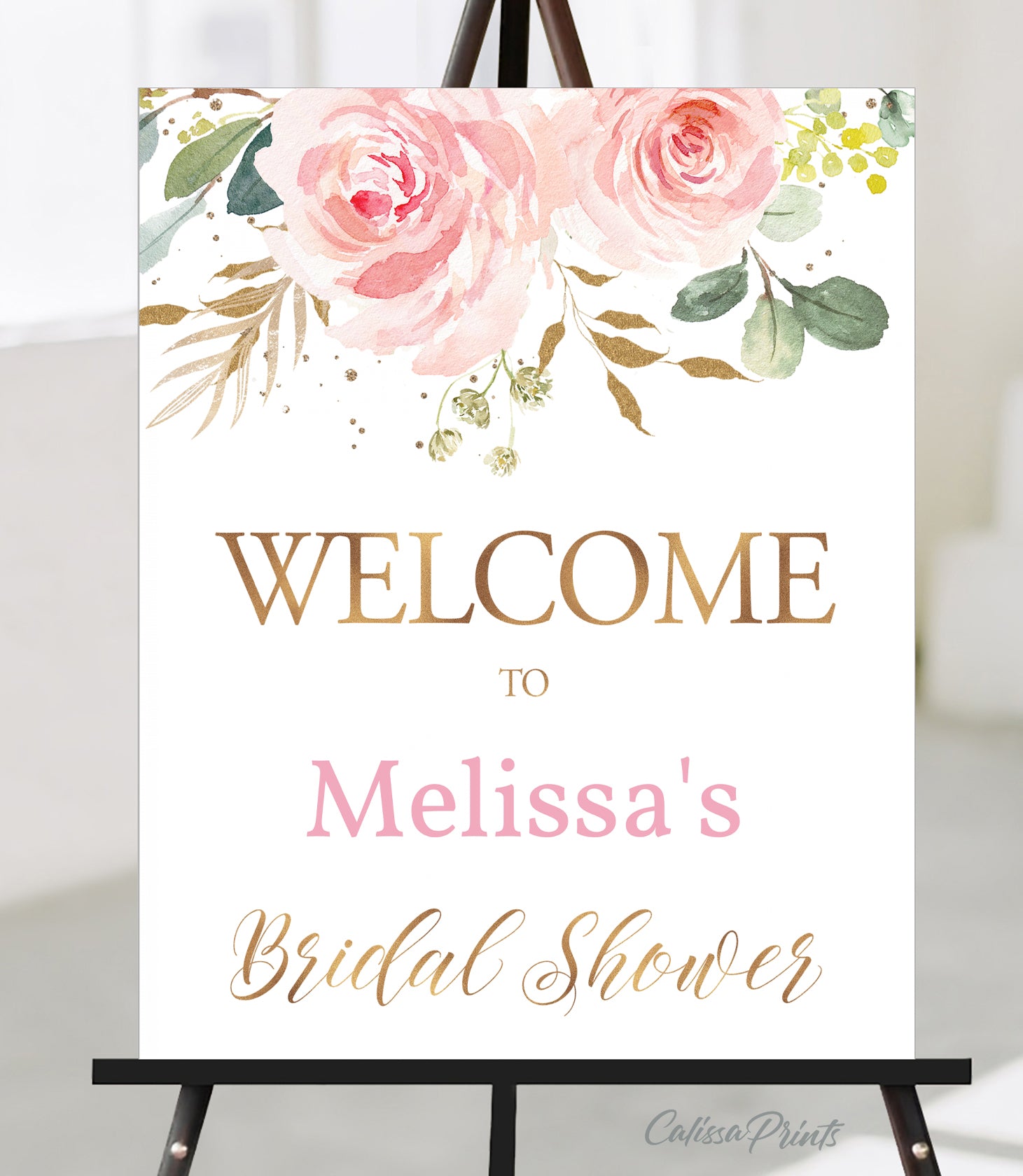 Bridal Shower WELCOME Sign Templates, Pink Blush Design - BR01