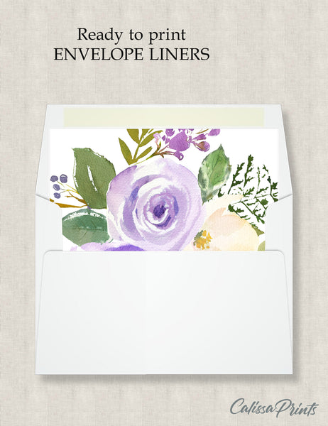 Party Favor Envelope Liner, Lavender Creme Design, 10 Sizes, EL18 - CalissaPrints
