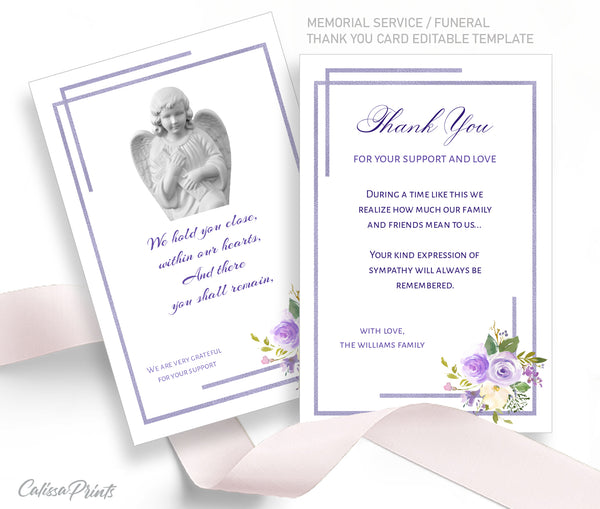Memorial & Funeral Service Template Set, Lavender Crème Design - MF001