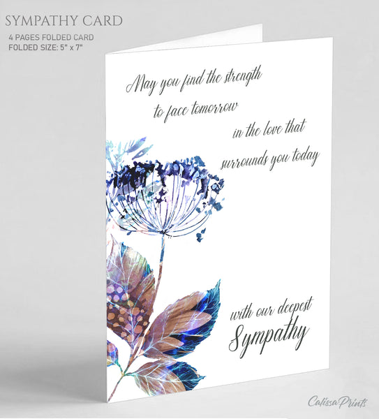 Sympathy Card, Modern Botanical Design - Symp002