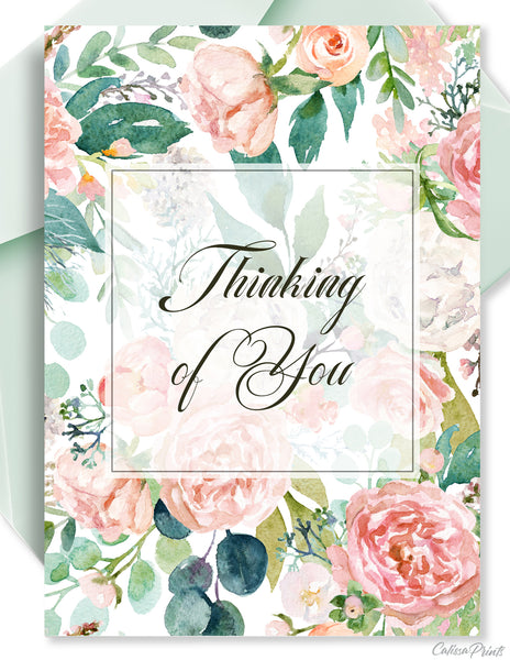 Sympathy Card, Garden Roses Design - Symp008