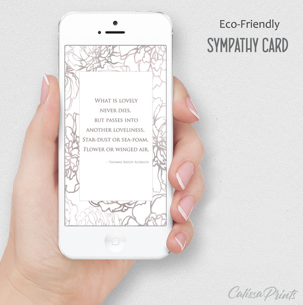 Sympathy Card Silver Flower Design, Symp011