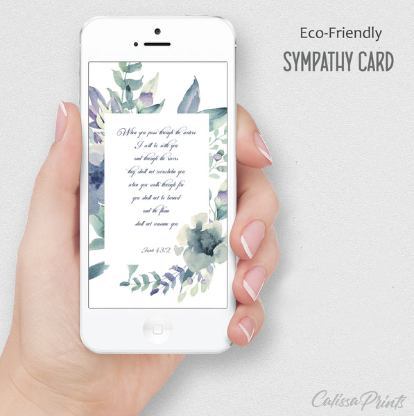 Sympathy Card, Mountain Blue Design - Symp018