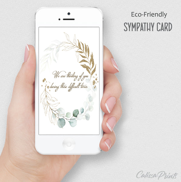 Sympathy Card, Eucalyptus Design - Symp019