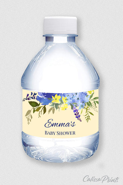 Baby Shower Water Bottle Label Template - Blue Meadow Design, Baby10 - CalissaPrints
