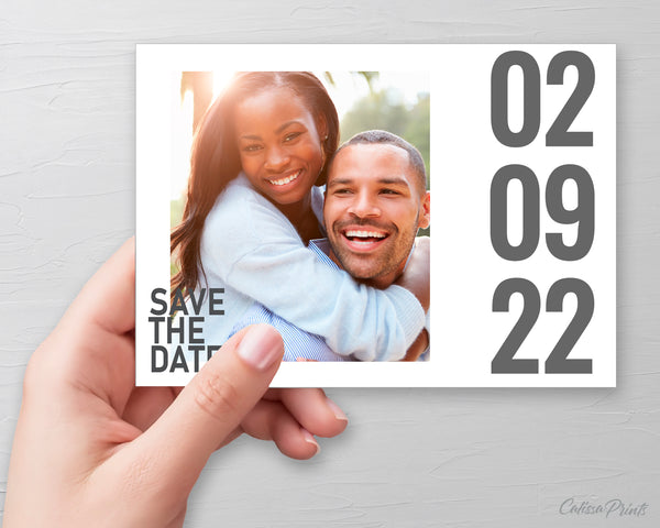 Wedding Save The Date Card Printable Template, Minimalist, Modern Blue Shade Design, London Collection WED11 - CalissaPrints