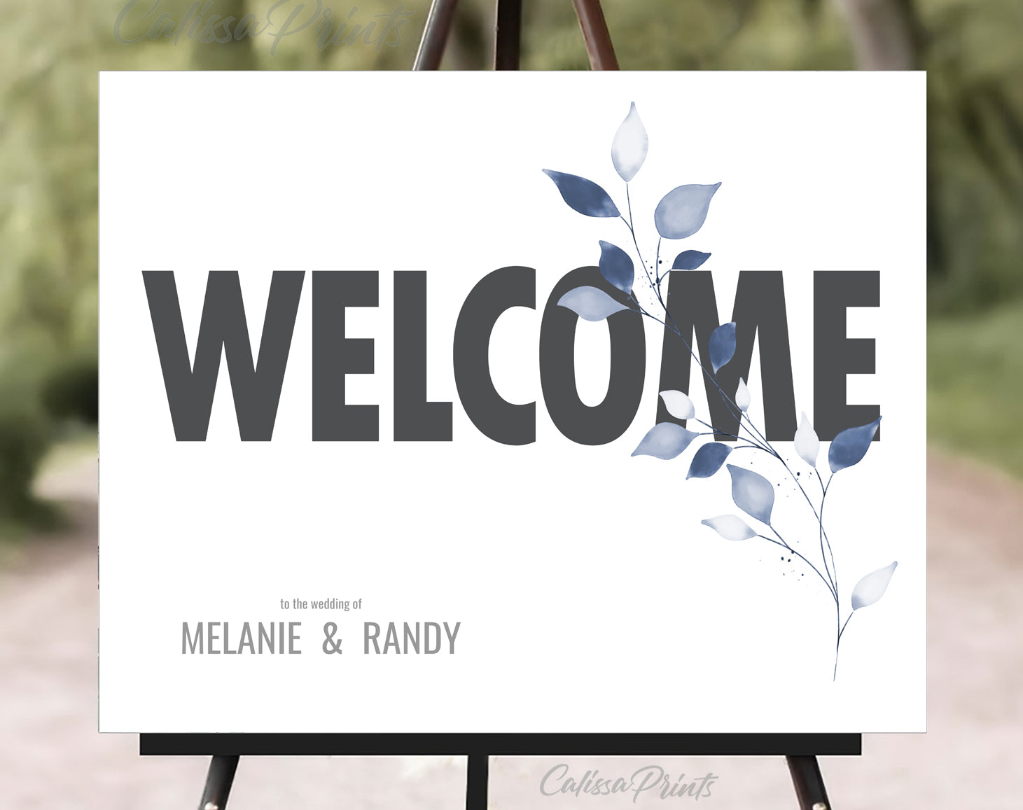 Wedding Welcome Sign Printable Templates, Minimalist, Modern Blue Shades Design - London Collection WED11 - CalissaPrints