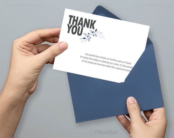Wedding Thank You Cards, Favor Tags Printable Templates, Minimalist, Modern Blue Shades Design - London Collection Wed11 - CalissaPrints