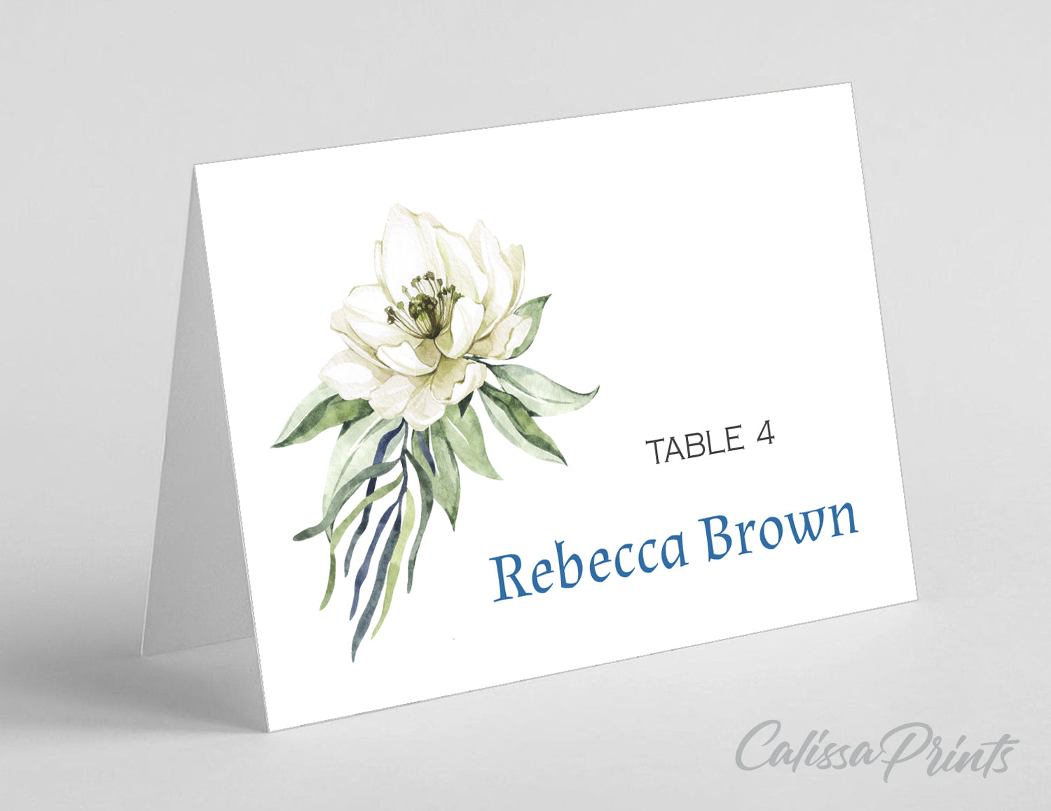 Wedding Place Cards, Flat and Tent Folded Templates, Ocean Side Collection - WED018
